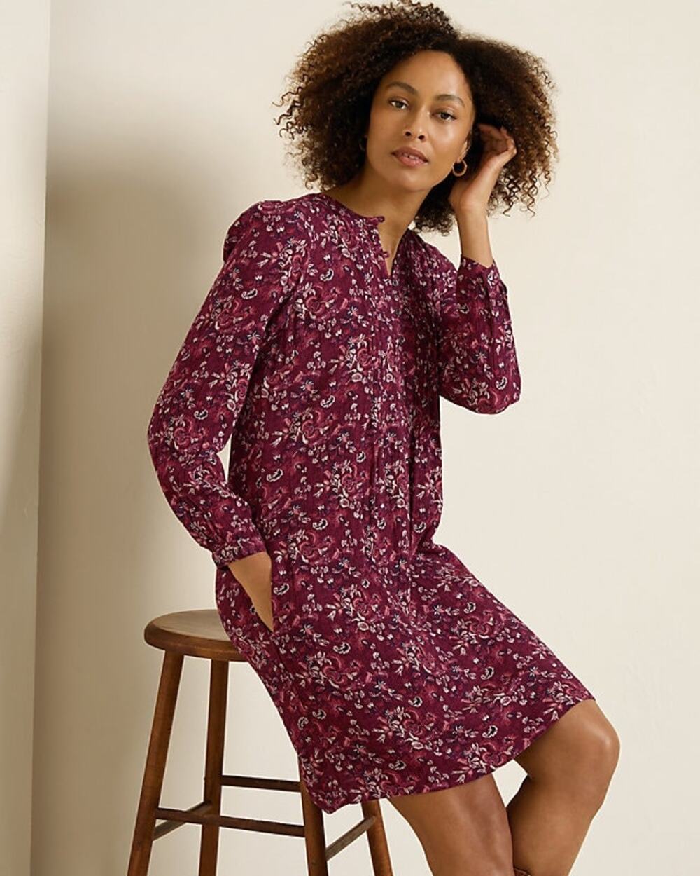 Garnet Hill Womens XS Pink Purple Shiloh Crepe Dress